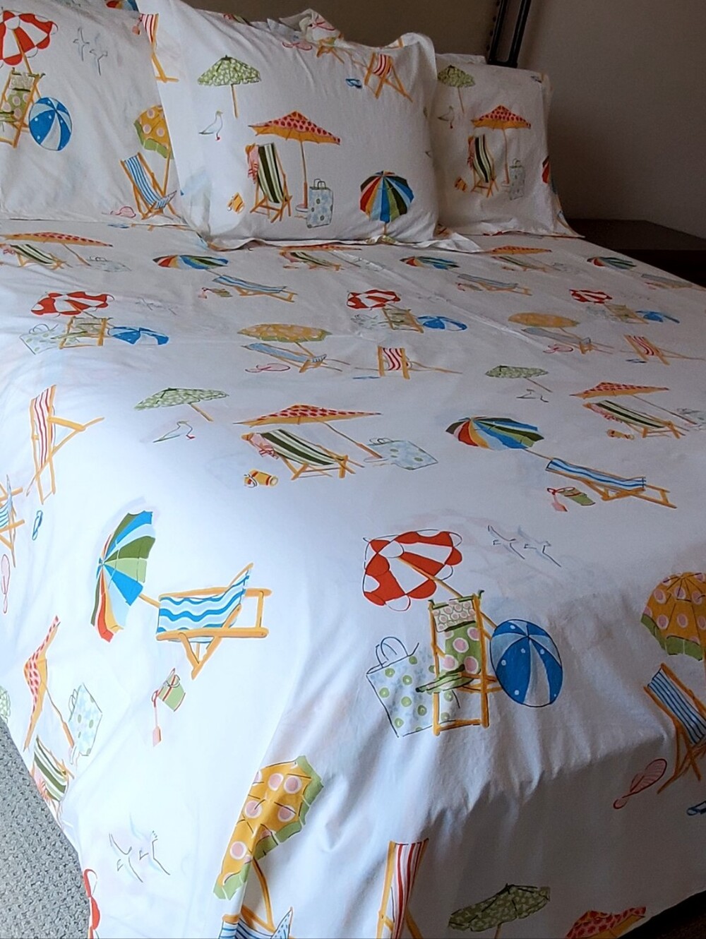 Company Store Whimsy Beach Motiff Org. Cotton Percale 7 Pc. King Bedding Set - Picture 9 of 14